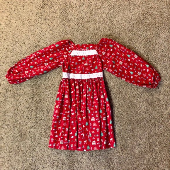 Handmade Christmas Dress Girls 6? Used - Picture 3 of 6